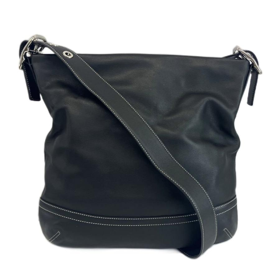 COACH ブラック レザー ショルダーバッグ　クロスボディバッグ COACH（コーチ） ショルダーバッグ クロスボディ レザー 黒 ブラック