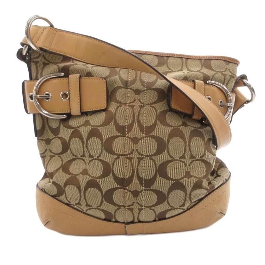 COACH（コーチ） ショルダーバッグ キャンバス レザー シグネチャー 