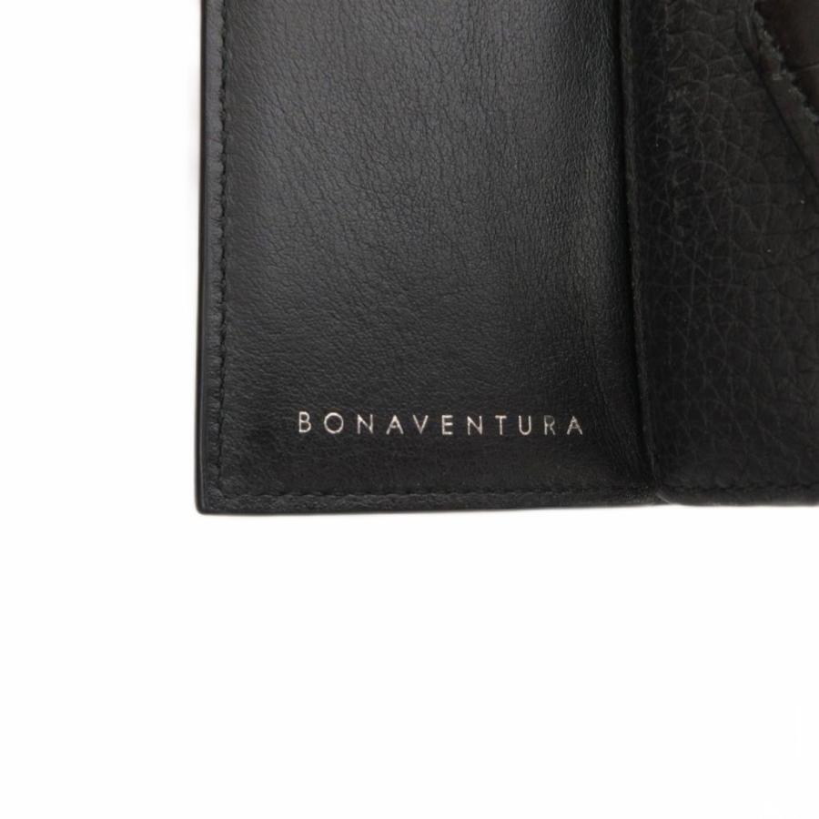 BONAVENTURA ボナベンチュラ　ナノレザー　3つ折りウォレット　ブラック ボナベンチュラ BONAVENTURA スモールウォレット 三つ折り 財布 小銭