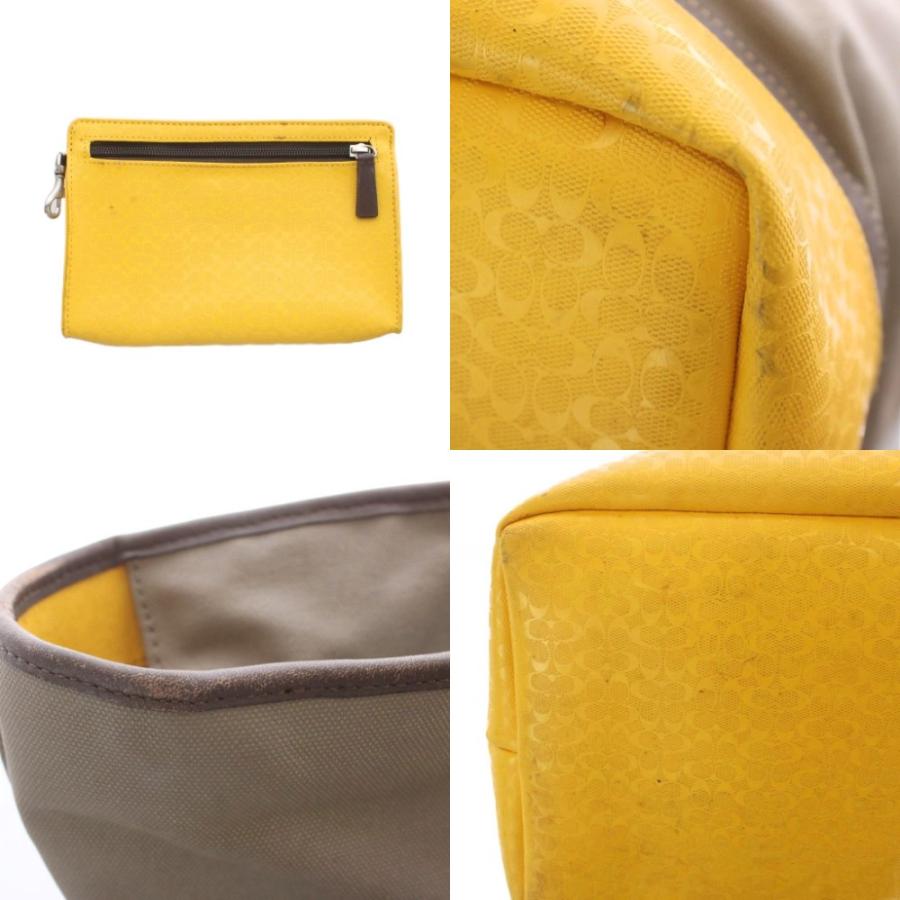 COACH（コーチ） トートバッグ レザー 本革 グレー 黄色 イエロー