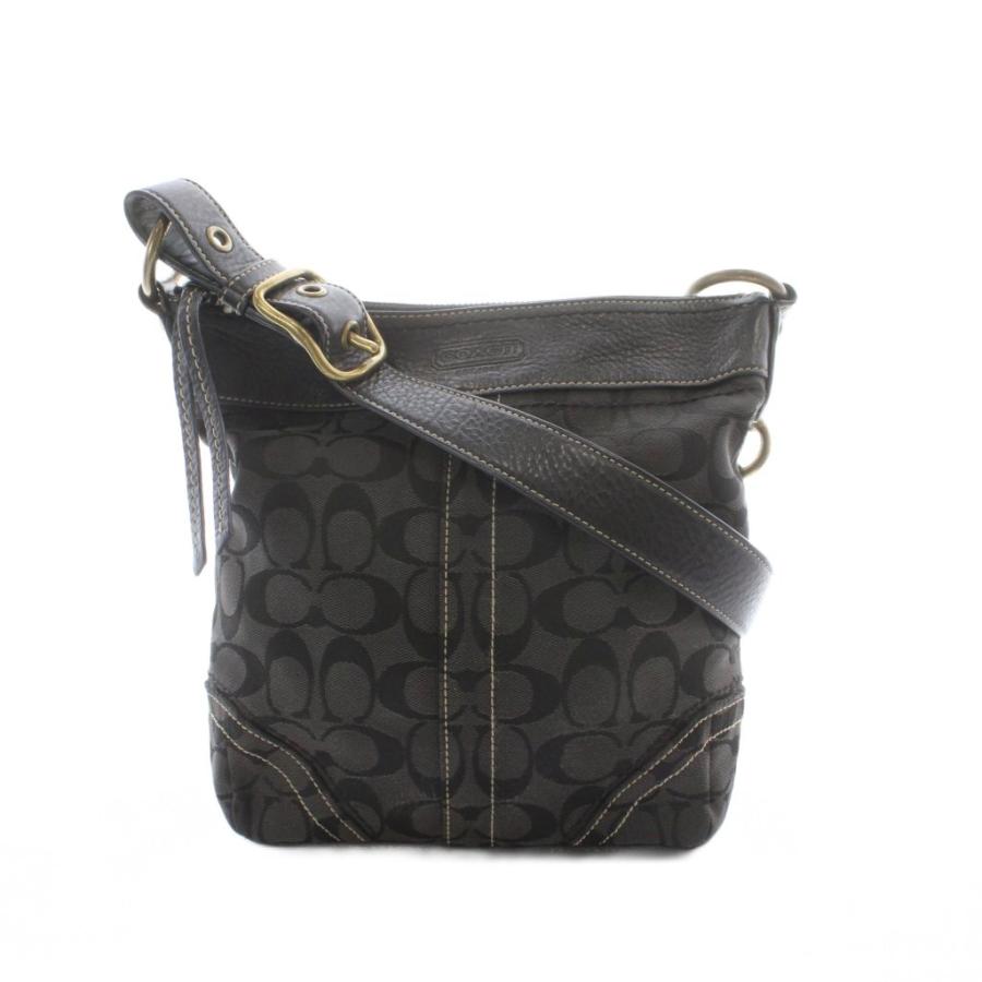COACH（コーチ） ショルダーバッグ 黒 ブラック モノグラム柄 ステッチ 