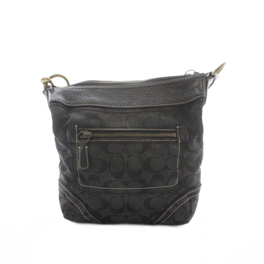 COACH（コーチ） ショルダーバッグ 黒 ブラック モノグラム柄 ステッチ 