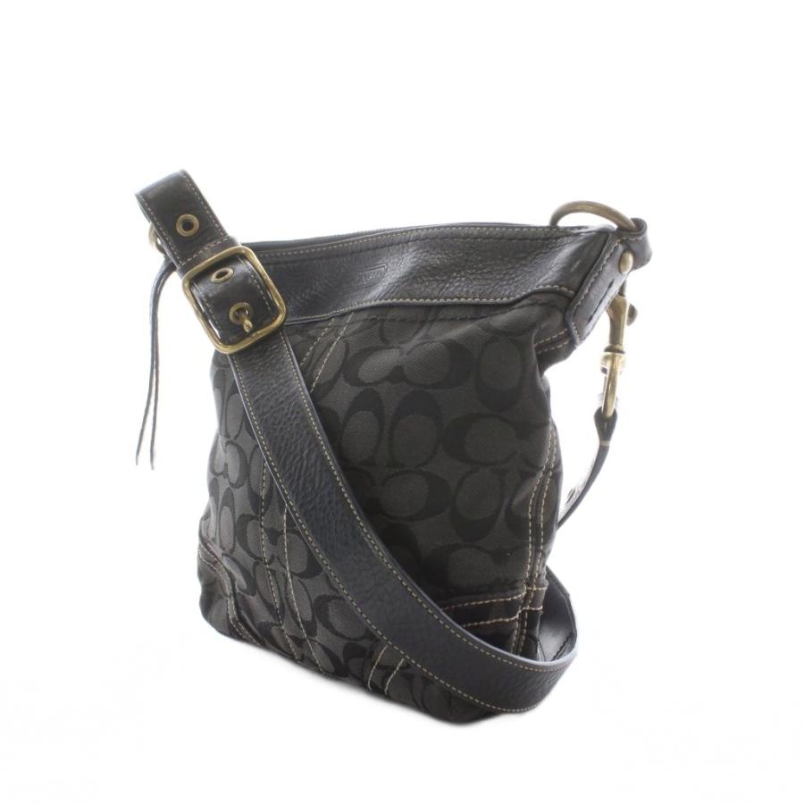 COACH（コーチ） ショルダーバッグ 黒 ブラック モノグラム柄 ステッチ 