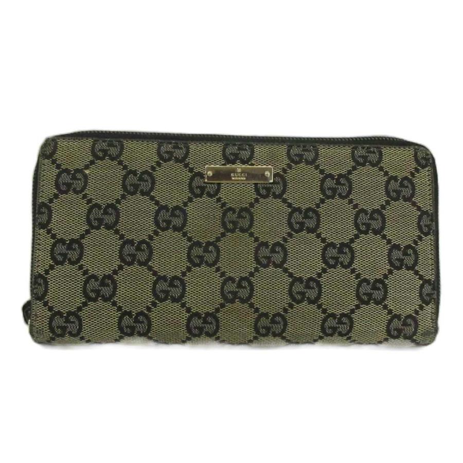 GUCCI GGキャンバス ラウンドファスナー長財布【箱付き】 GUCCI（グッチ） 長財布 GGキャンバス レザー ラウンドファスナー 総柄