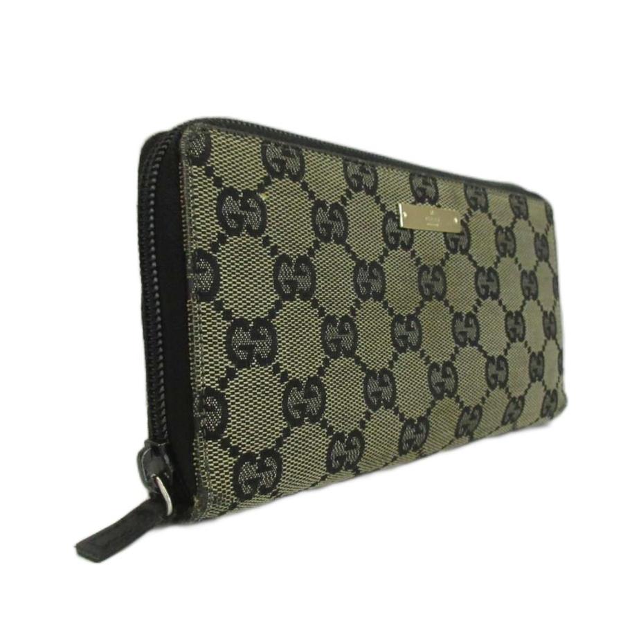 GUCCI（グッチ） 長財布 GGキャンバス レザー ラウンドファスナー 総柄