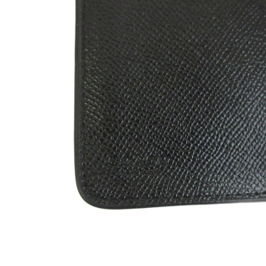 COACH（コーチ） 財布 二つ折り レザー ロゴ ゴールド金具 黒 ブラック