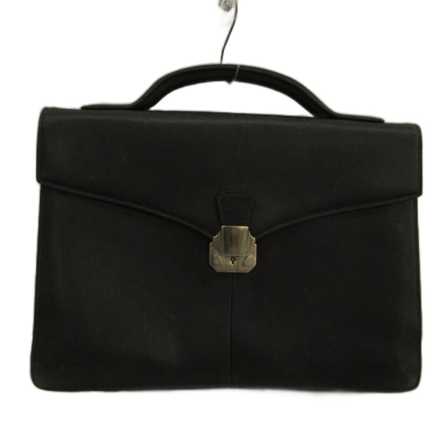 【美品】ダンヒル　ビジネスバッグ　ブリーフケース　　オールレザー　シルバー金具 dunhill（ダンヒル） ビジネスバッグ ブリーフケース レザー ロゴ
