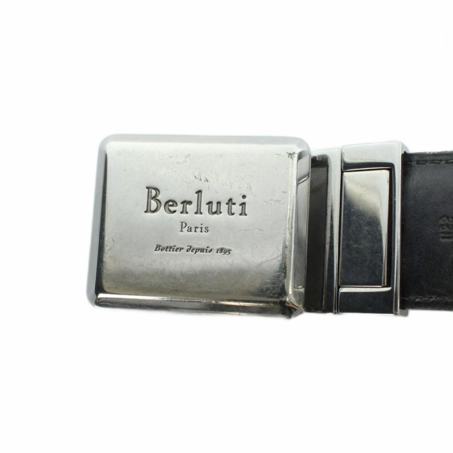 ベルルッティ Berluti ベルト シルバー金具 ヴェネチアレザー スクエア