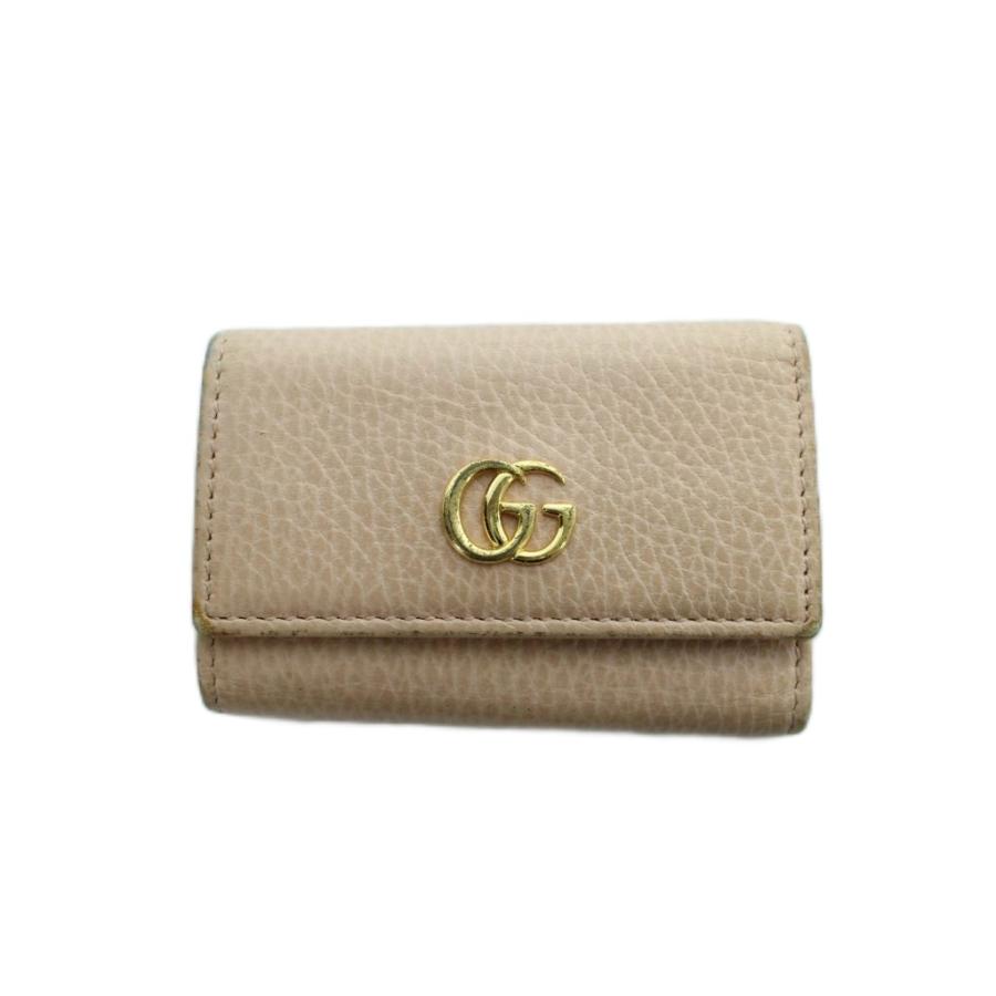 GUCCI（グッチ） キーケース ロゴ 6連 レザー マーモント ピンク