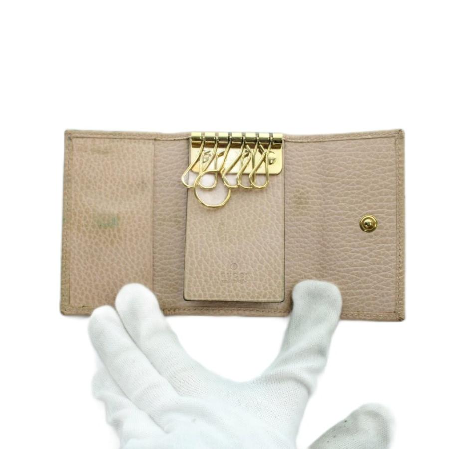 GUCCI（グッチ） キーケース ロゴ 6連 レザー マーモント ピンク