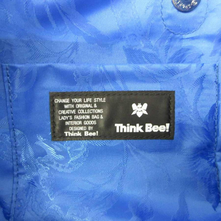 未使用✨Think Bee! シンクビー リュック‪ サファイアブルー ローズ シンクビー! Think Bee ブルーローズ ハンドバッグ トート PVC 薔薇 花