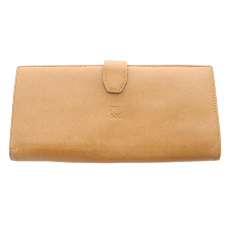 LOEWE（ロエベ） 長財布 小銭入れあり レザー アナグラム 型押し 茶色