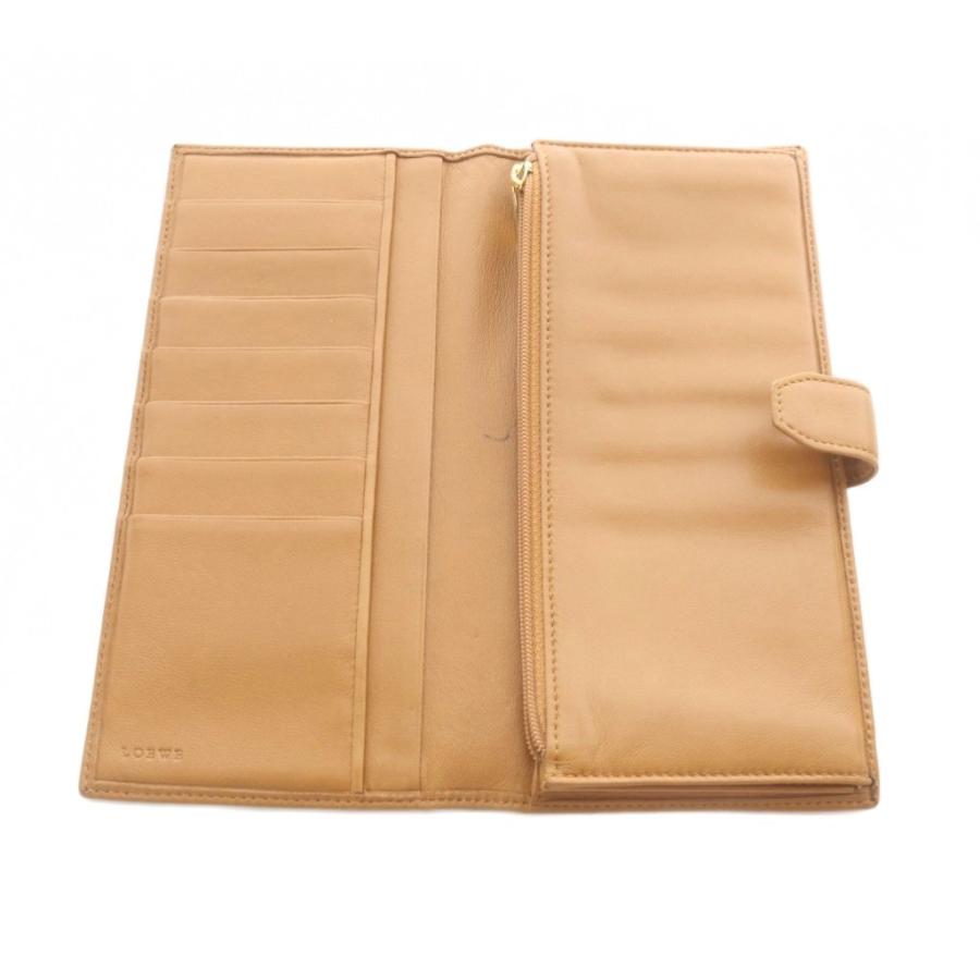 LOEWE（ロエベ） 長財布 小銭入れあり レザー アナグラム 型押し 茶色