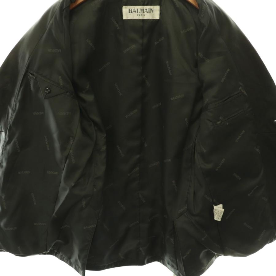 極美品　バルマン　本革　ラムレザー　テーラードジャケット　スウェード　黒　フリー 未使用品 バルマン BALMAIN テーラードジャケット ラムスキン レザー L