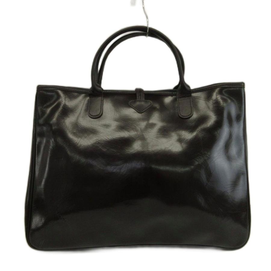 Longchampロゾ ブラックレザーバッグ LONGCHAMP（ロンシャン） ロゾ ROSEAU トートバッグ ハンド レザー