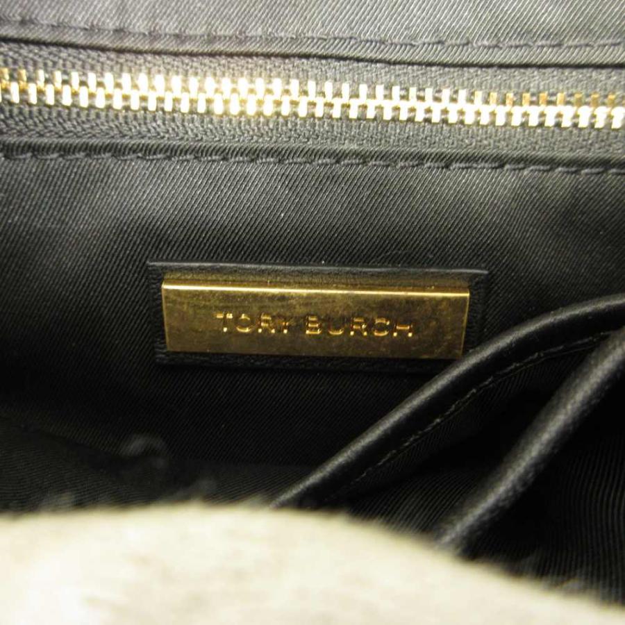 【良品】トリーバーチ＊キルティング ゴールドチェーン レザーブラック TORY BURCH（トリーバーチ） ショルダーバッグ レザー キルティング