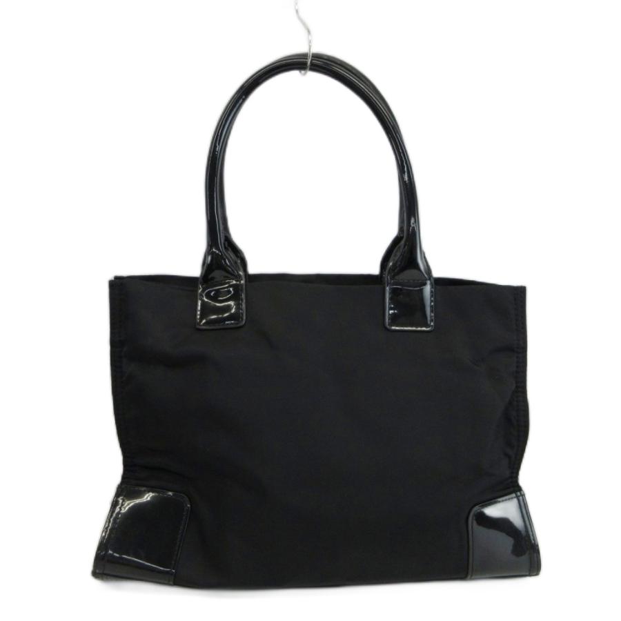 【美品】Tory Burch トリーバーチ　トートバッグ 黒 ナイロン エナメル TORY BURCH（トリーバーチ） トートバッグ ハンドバッグ ナイロン