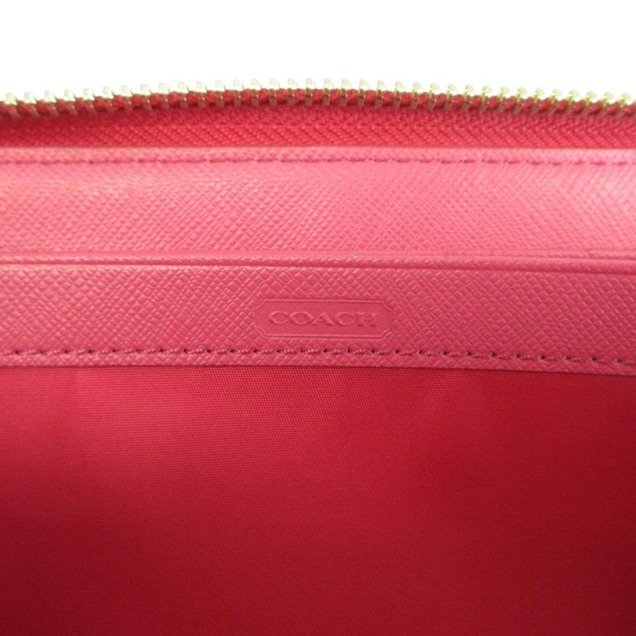 COACH（コーチ） 長財布 エナメル ラウンドファスナー シグネチャー 型