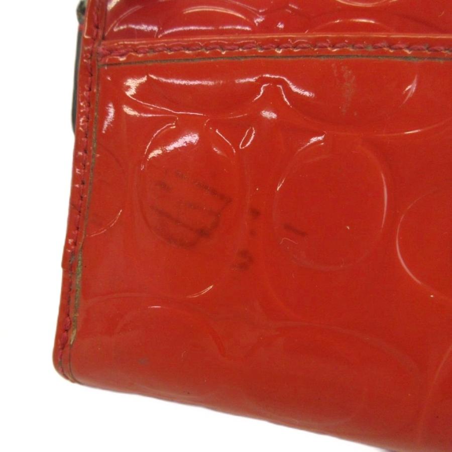 COACH（コーチ） 長財布 エナメル ラウンドファスナー シグネチャー 型