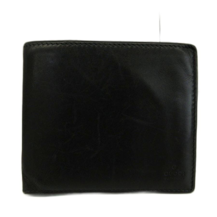 GUCCI（グッチ） 財布 二つ折り レザー ロゴ 黒 ブラック 04848・0416