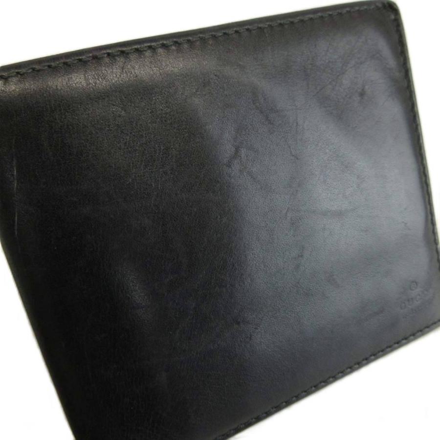 GUCCI（グッチ） 財布 二つ折り レザー ロゴ 黒 ブラック 04848・0416
