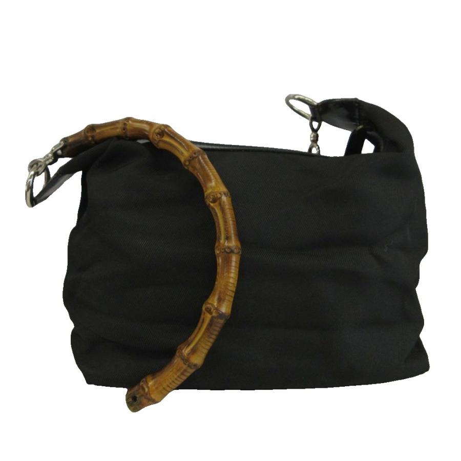 GUCCI（グッチ） バンブー ハンドバッグ ナイロン 黒 ブラック 000