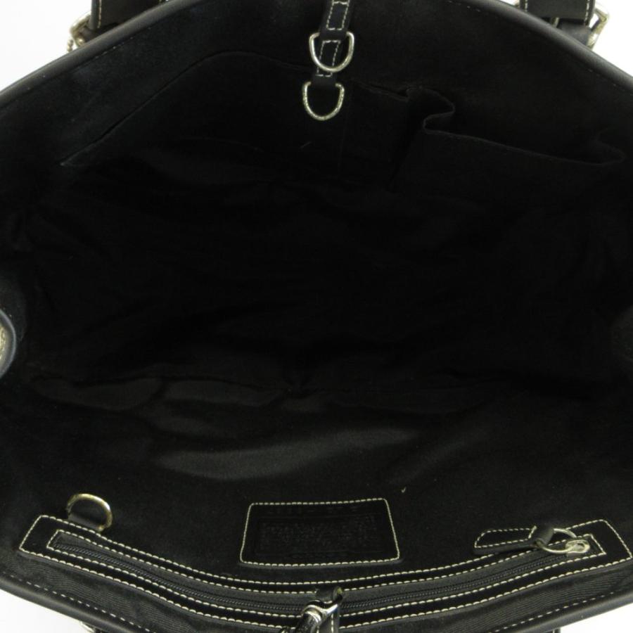 美品 COACH トートバッグ キャンバス ブラック 肩掛け COACH（コーチ） トートバッグ 肩掛け キャンバス レザー シグネチャー