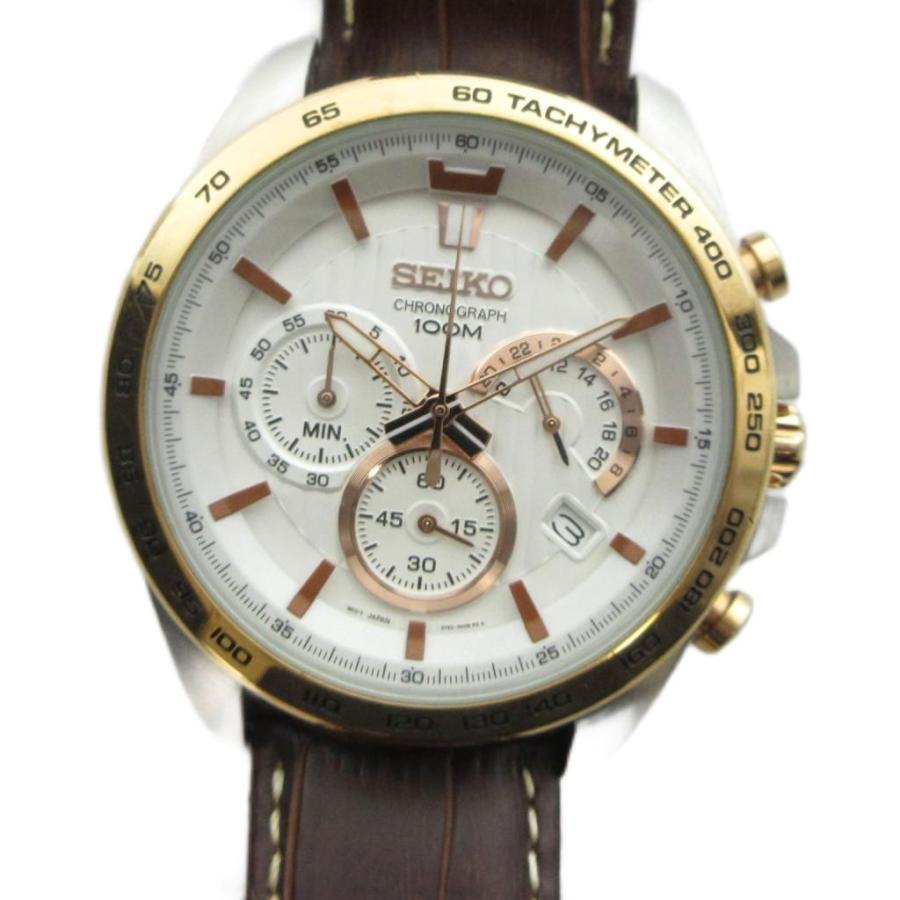セイコー SEIKO 8T63-00G0 腕時計 ウォッチ クォーツ レザーベルト