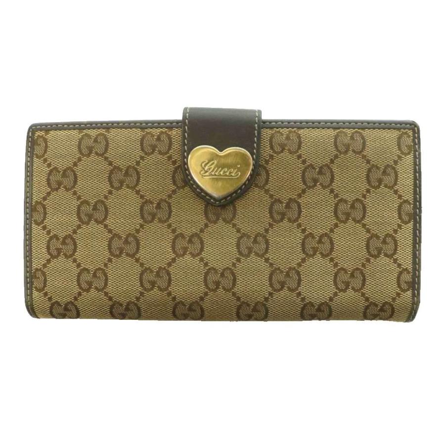 GUCCI（グッチ） 長財布 2つ折り財布 ラブリーハートロゴプレート GG 