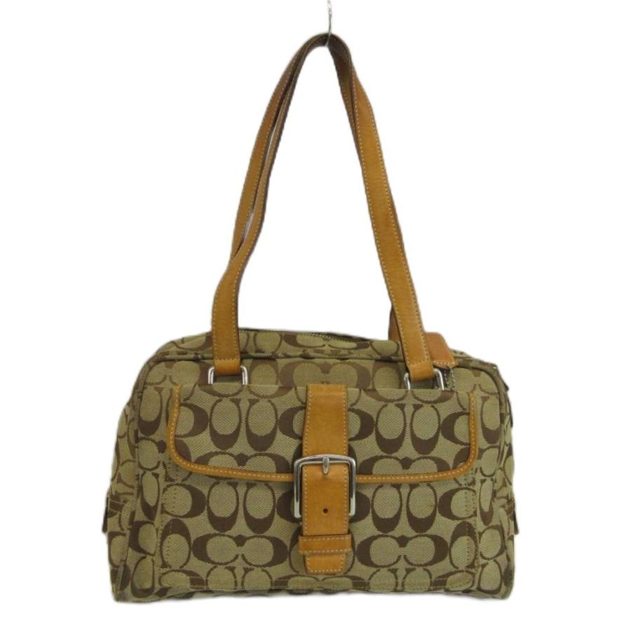 COACH（コーチ） ハンドバッグ ワンショルダー キャンバス レザー 