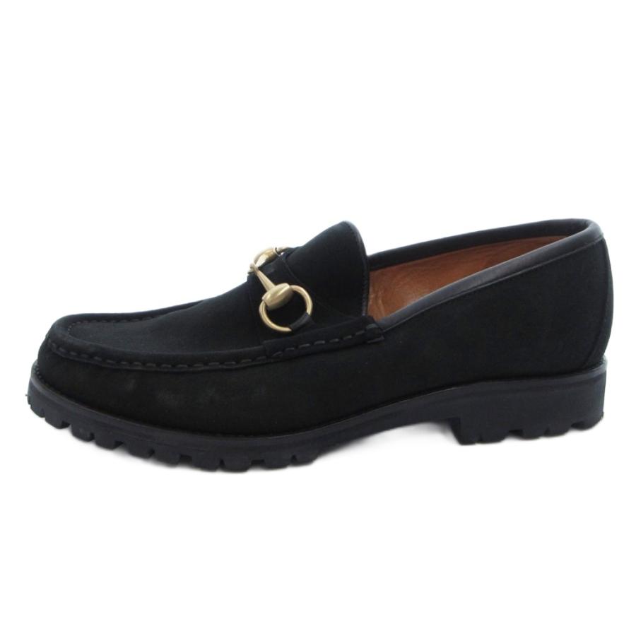 GUCCI（グッチ） ローファー スリッポン ホースビット スエード 39 黒