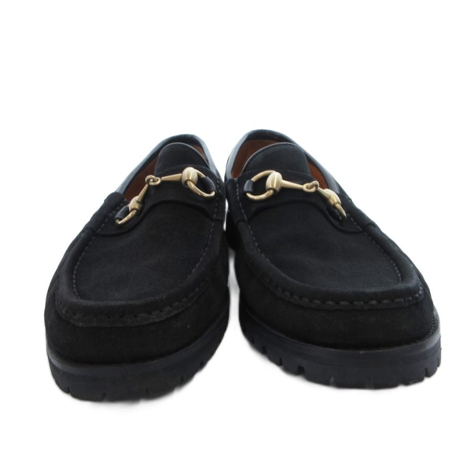 GUCCI（グッチ） ローファー スリッポン ホースビット スエード 39 黒