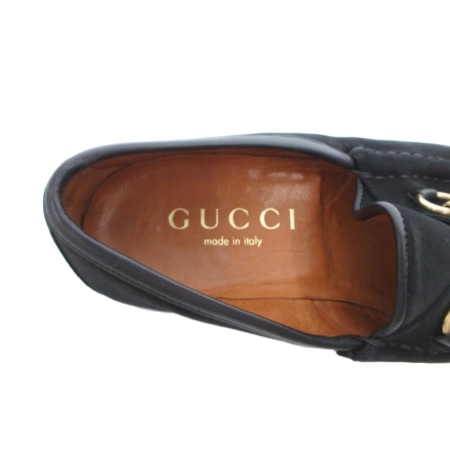 GUCCI（グッチ） ローファー スリッポン ホースビット スエード 39 黒