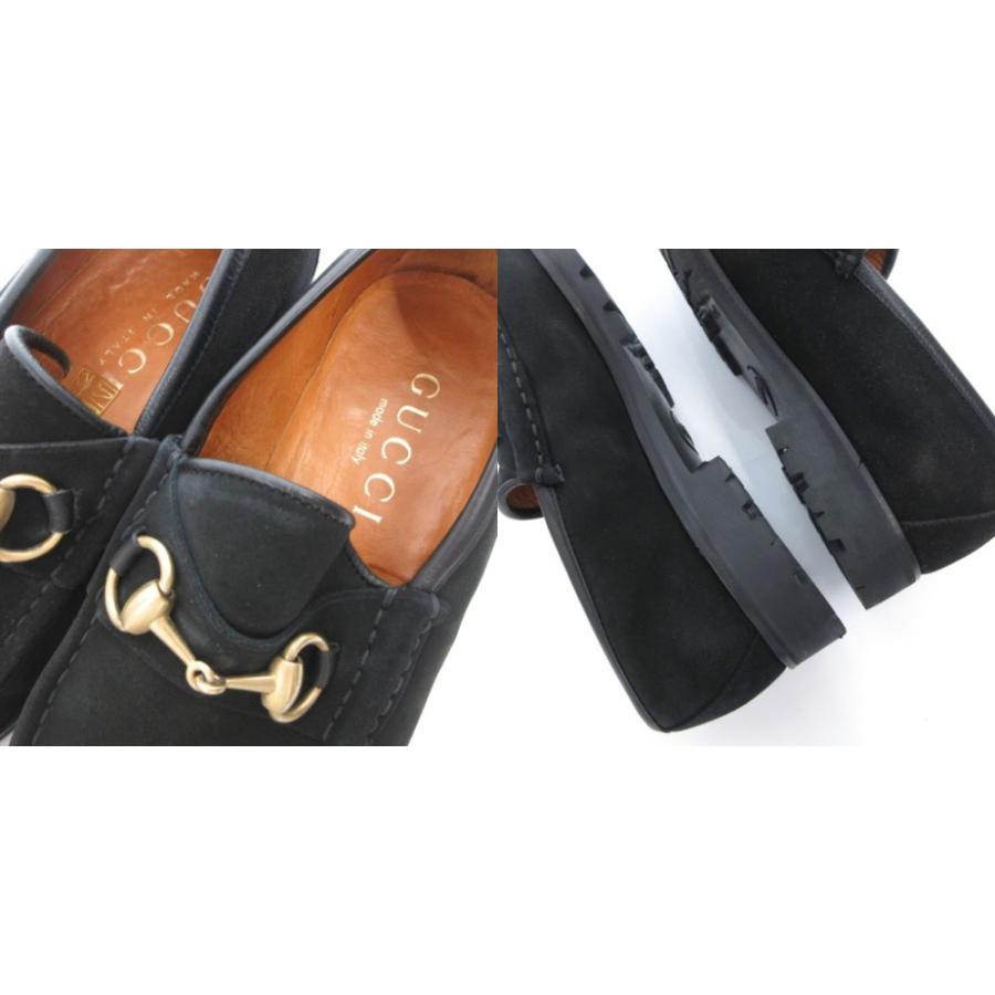 GUCCIホースビット　スウェードローファー　サイズ39 ブラック美品 GUCCI（グッチ） ローファー スリッポン ホースビット スエード 39 黒