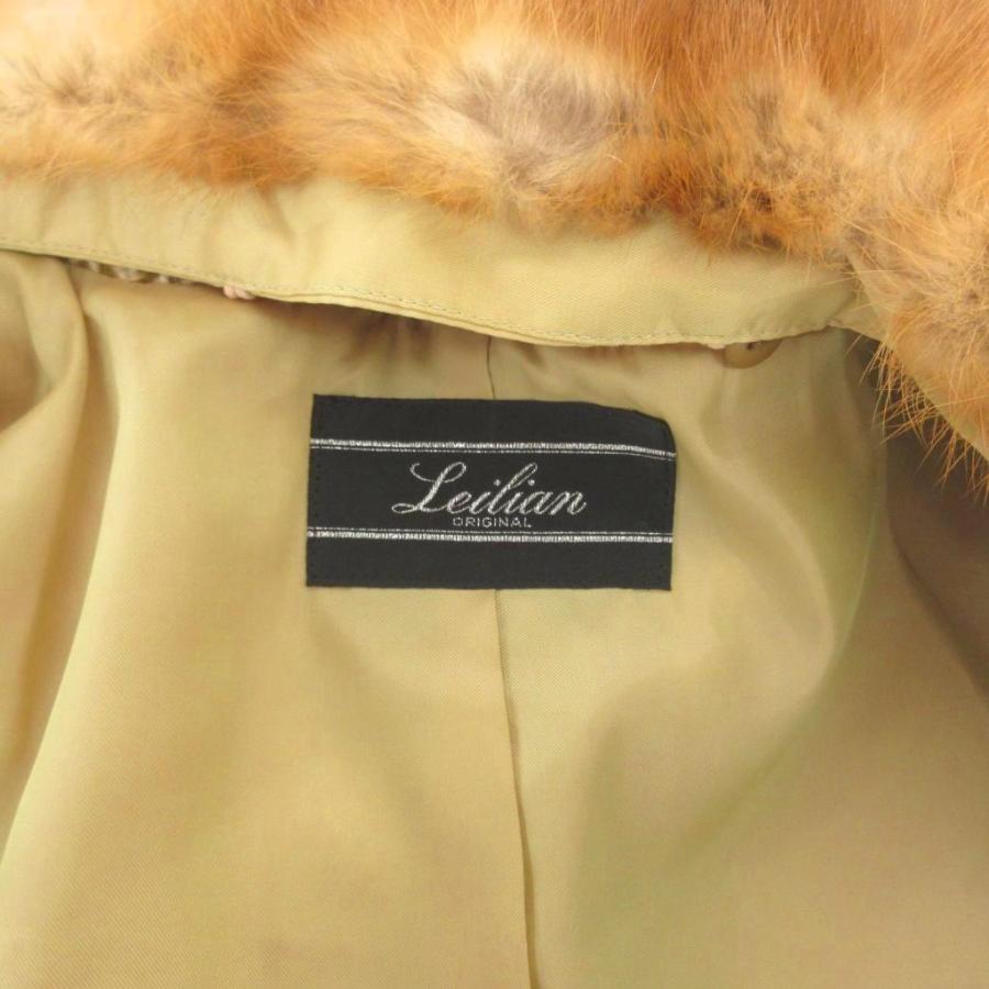 レリアン Leilian ツイード ステンカラー ロング コート 9 ベージュ