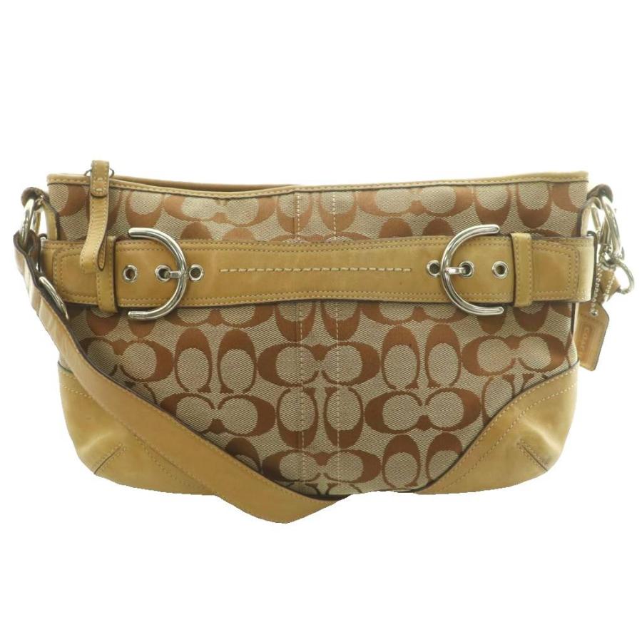 COACH（コーチ） シグネチャー ショルダーバッグ キャンバス レザー 