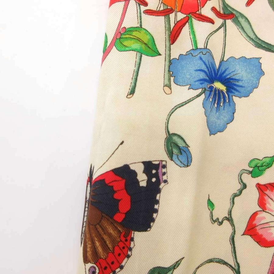 GUCCI（グッチ） スカーフ チーフ ボタニカル柄 絹 シルク 黄 イエロー