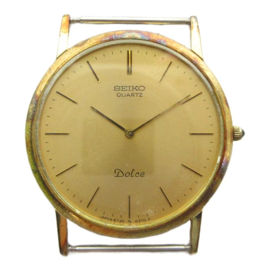 ジャンク品 SEIKO ゴールド アーチ型 置時計 セイコー SEIKO ジャンク品 6730-0030 ドルチェ 腕時計 ケースのみ