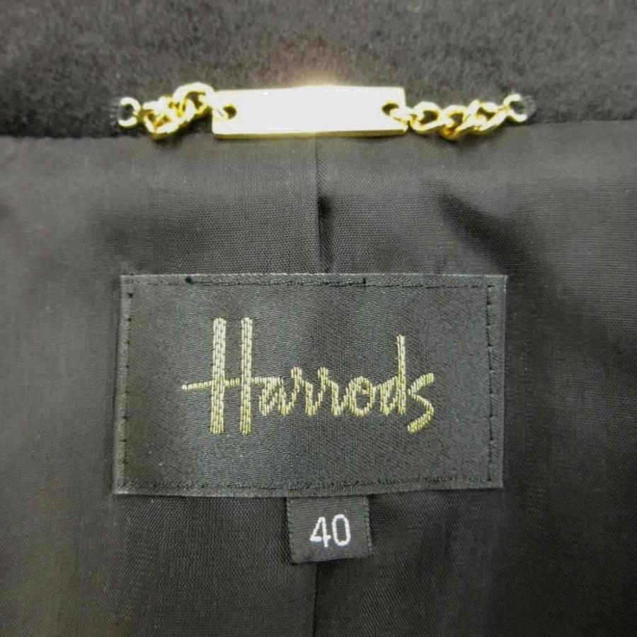 ハロッズ Harrods コート フォーマル ウール カシミヤ 40 黒 ブラック 