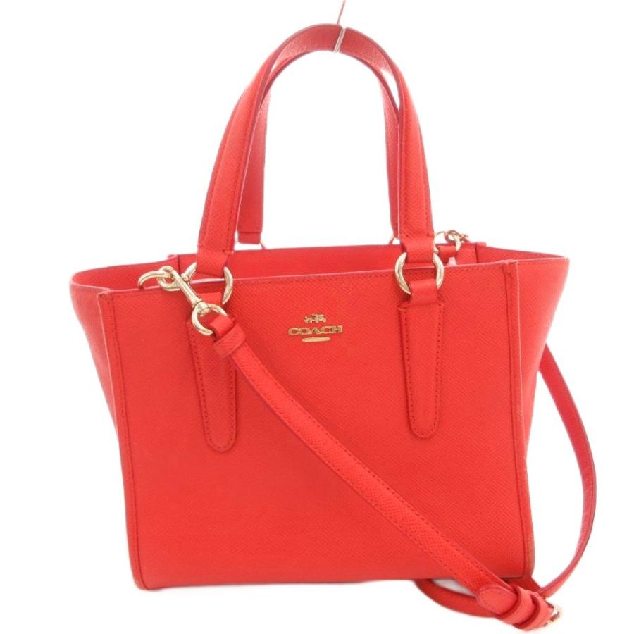 COACH レッド ビジネスバッグ　2way ショルダー COACH（コーチ） ハンドバッグ ショルダー 2way PVC ロゴ 赤 レッド