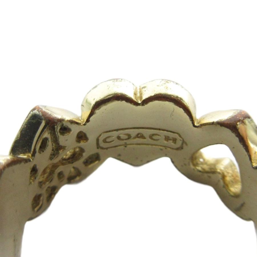 希少 COACH コーチ シグネチャー シルバーリング 指輪 16号 ブロンズ COACH（コーチ） 指輪 リング アクセサリー ラインストーン ハート 12