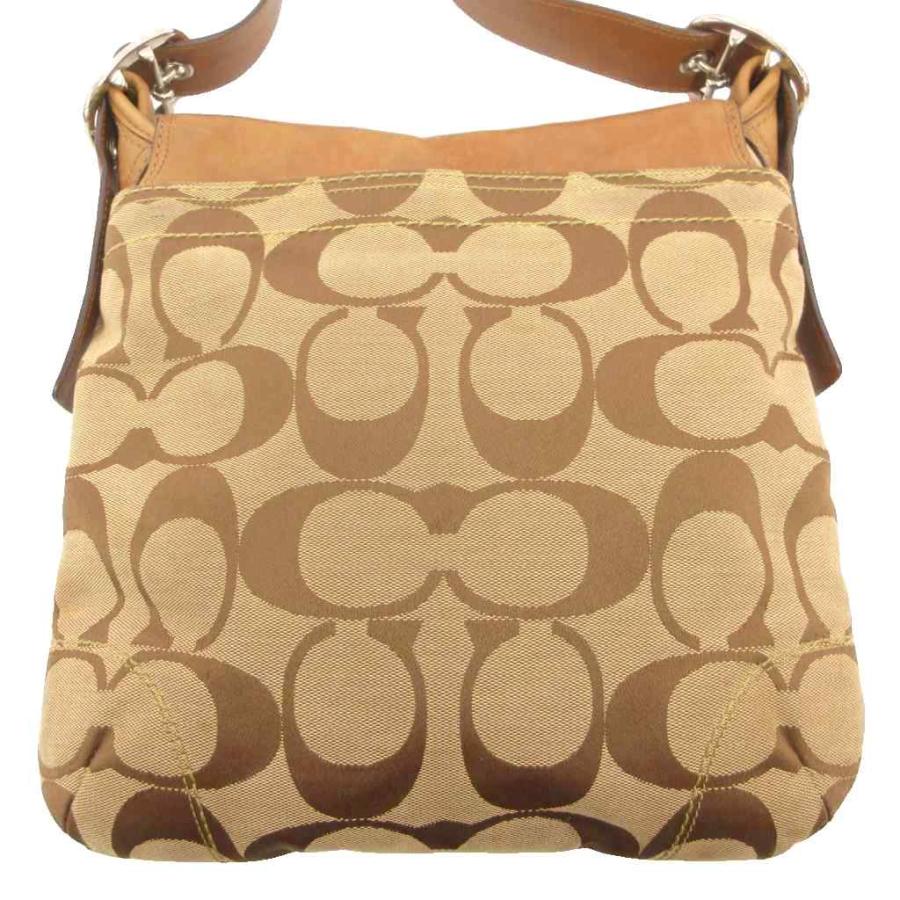 良品 COACH ショルダーバッグ キャンバス ブラウン シグネチャー 斜め掛け COACH（コーチ） ワンショルダーバッグ 肩掛け 斜め掛け シグネチャー