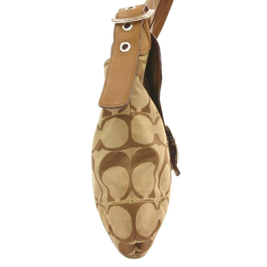 良品 COACH ショルダーバッグ キャンバス ブラウン シグネチャー 斜め掛け COACH（コーチ） ワンショルダーバッグ 肩掛け 斜め掛け シグネチャー