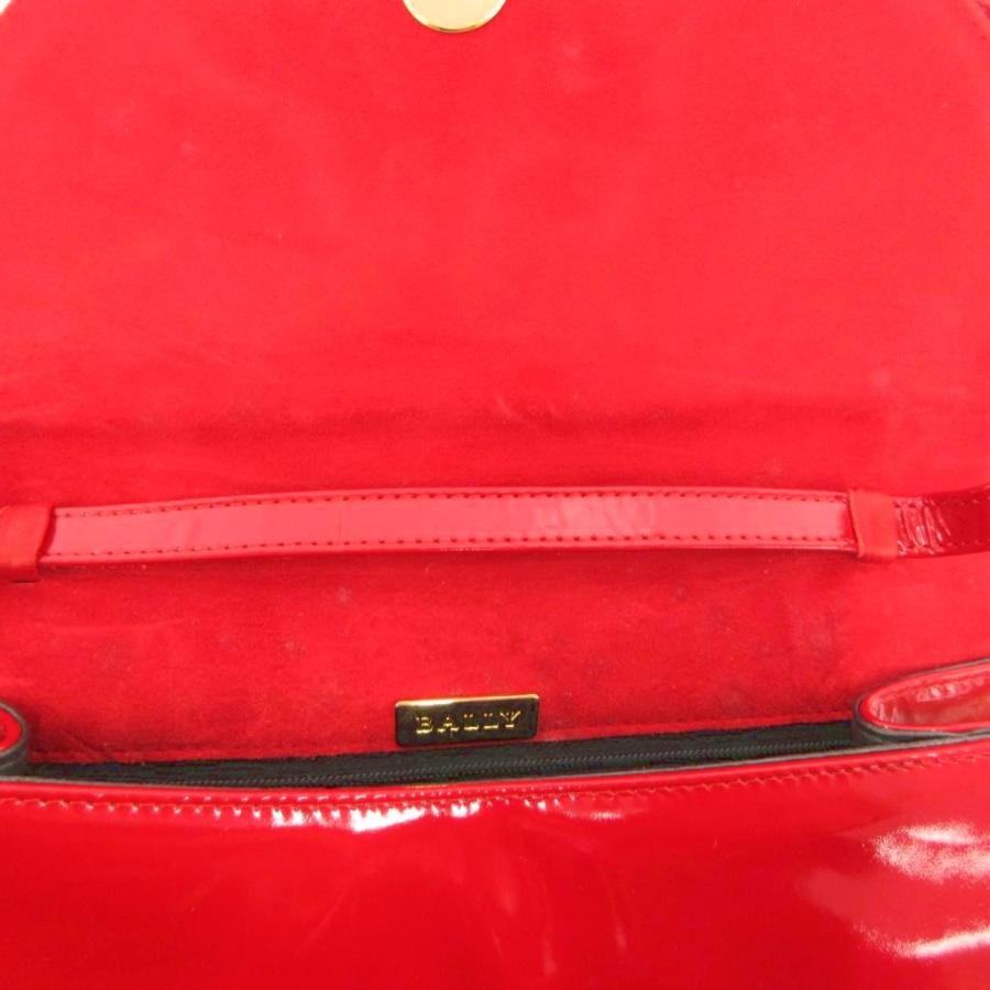 Bally（バリー） ショルダーバッグ フラップ開閉 エナメル 赤 レッド 