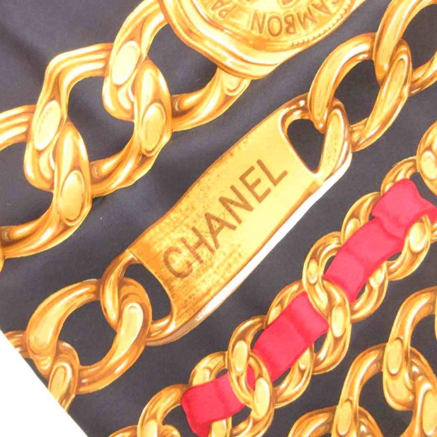 CHANEL（シャネル） スカーフ ココマーク チェーン 鎖 プリント 絹