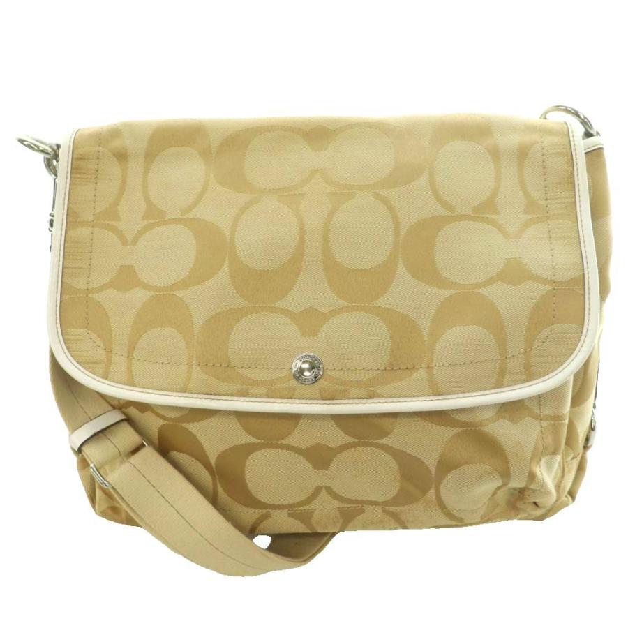 COACH（コーチ） シグネチャー ショルダーバッグ キャンバス レザー