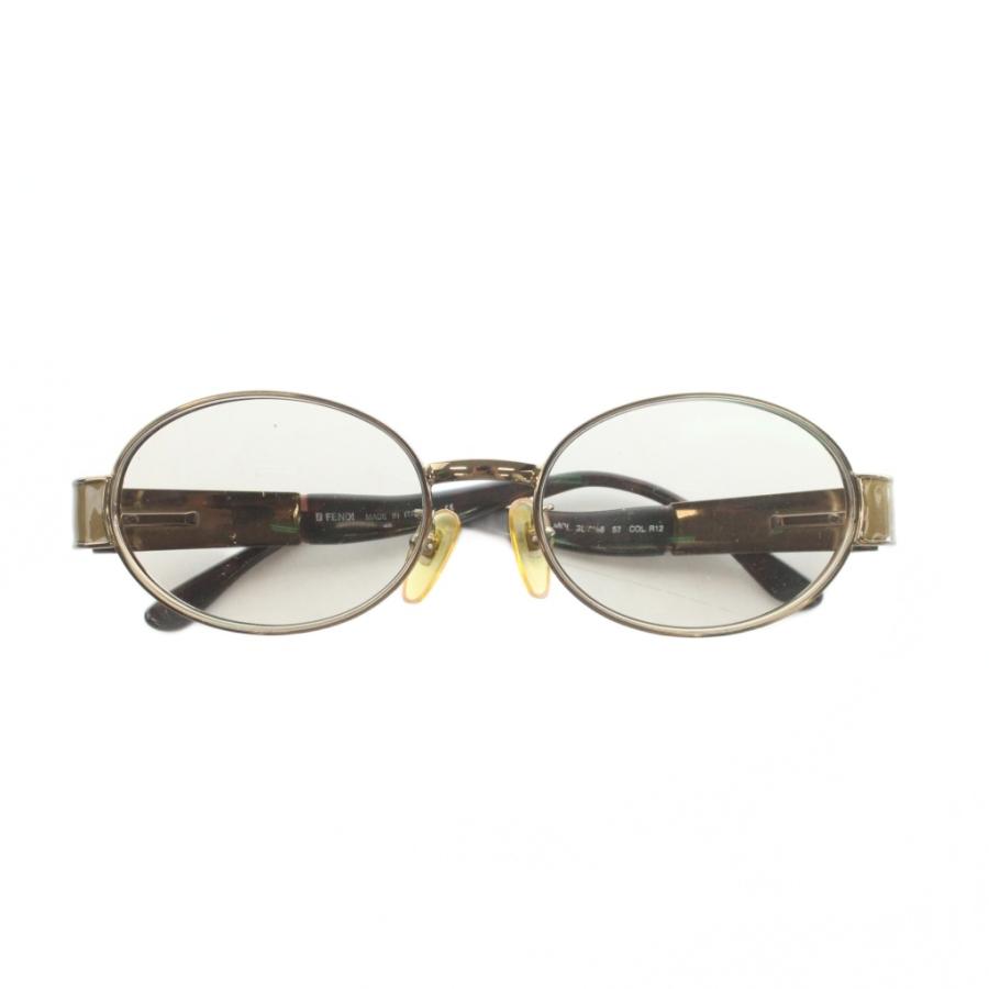 FENDI（フェンディ） サングラス 眼鏡 メタルフレーム オーバル型 52 