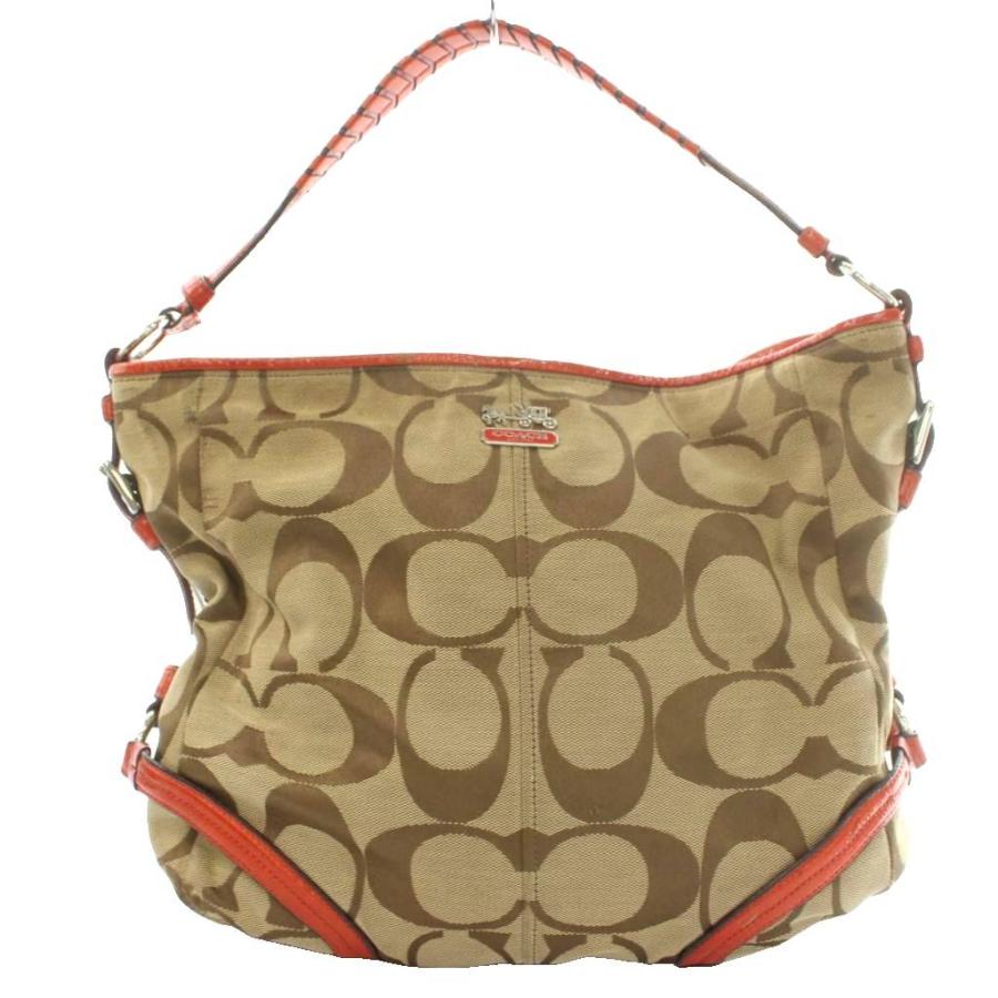 COACH（コーチ） シグネチャー ショルダーバッグ キャンバス レザー 