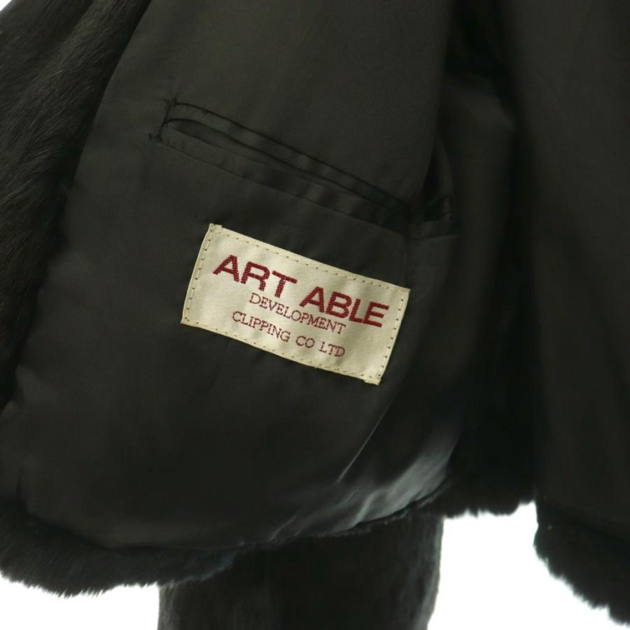 アートエイブル ART ABLE ファーコート ミンク ショート丈 M ブラック 