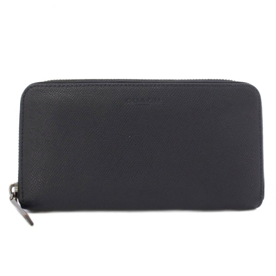 COACH（コーチ） 長財布 ラウンドファスナー レザー 紺 ネイビー